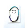 Wit Wens/Gift kaartje met Masai Beads armbandje Heart