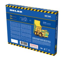 Eco Wood Art (EWA) 3D-Puzzle aus mechanischem Holz, Bergbau-Muldenkipper Belaz-7513E, 4219, Farbe Gelb und Grün, 17 x 10 x 9 cm