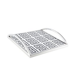 SORT OG HVID REKTANGULÆR BAKKE 30X30X6CM