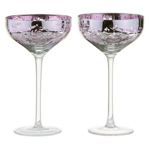 Set of 2 Champagne Saucers Lilac - Filigree