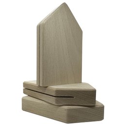 Photo stand / Card stand house beech wood 12 x 7.5 x 2 cm - Amsterdam 845