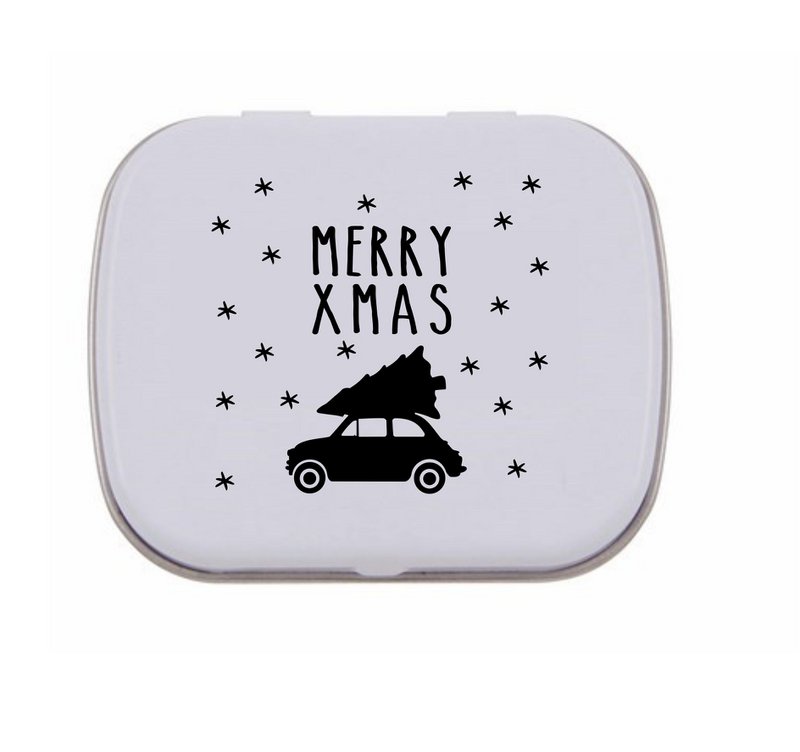 Pepermunt blikje kerst 'driving home'