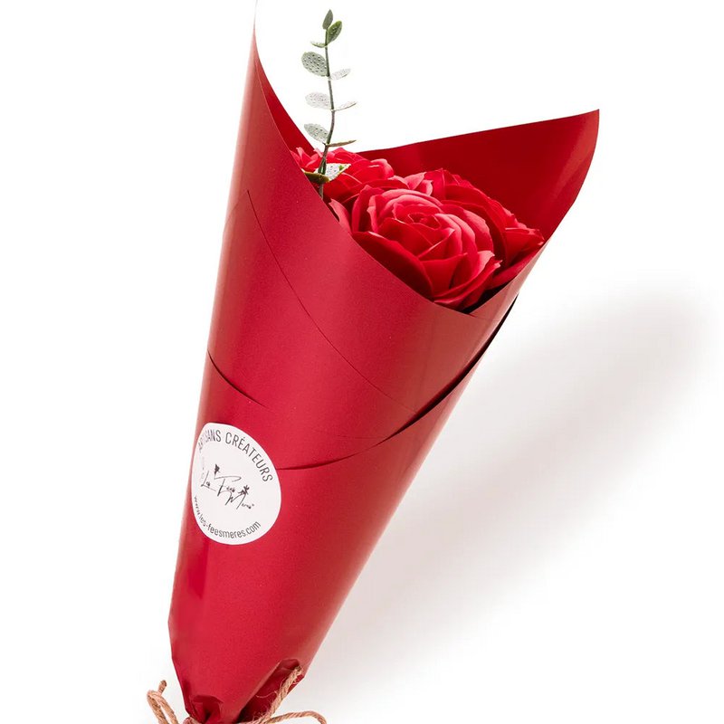 Strauß aus 3 Seifenrosen - rot