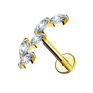 5 bladeren zirconia labret helix piercing