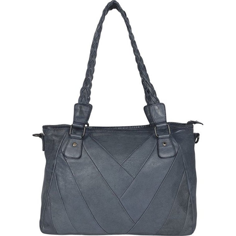 Sacs de dames Arrigo - Sac à bandoulière et sac à main en cuir lavé en bleu