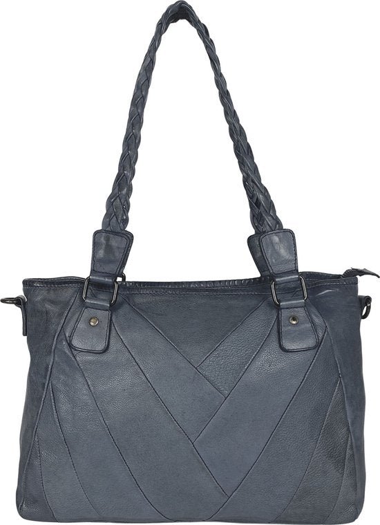 Borse per donne arrigo - borsa a tracolla e borsa della pelle lavata in blu