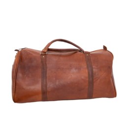 Handgefertigter Weekender aus marokkanischem Leder – große Reisetasche