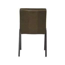 Hazer Matz Dining Chair - Army - Artificial Leather - Black Metal Frame 50 x 86 x 60 cm