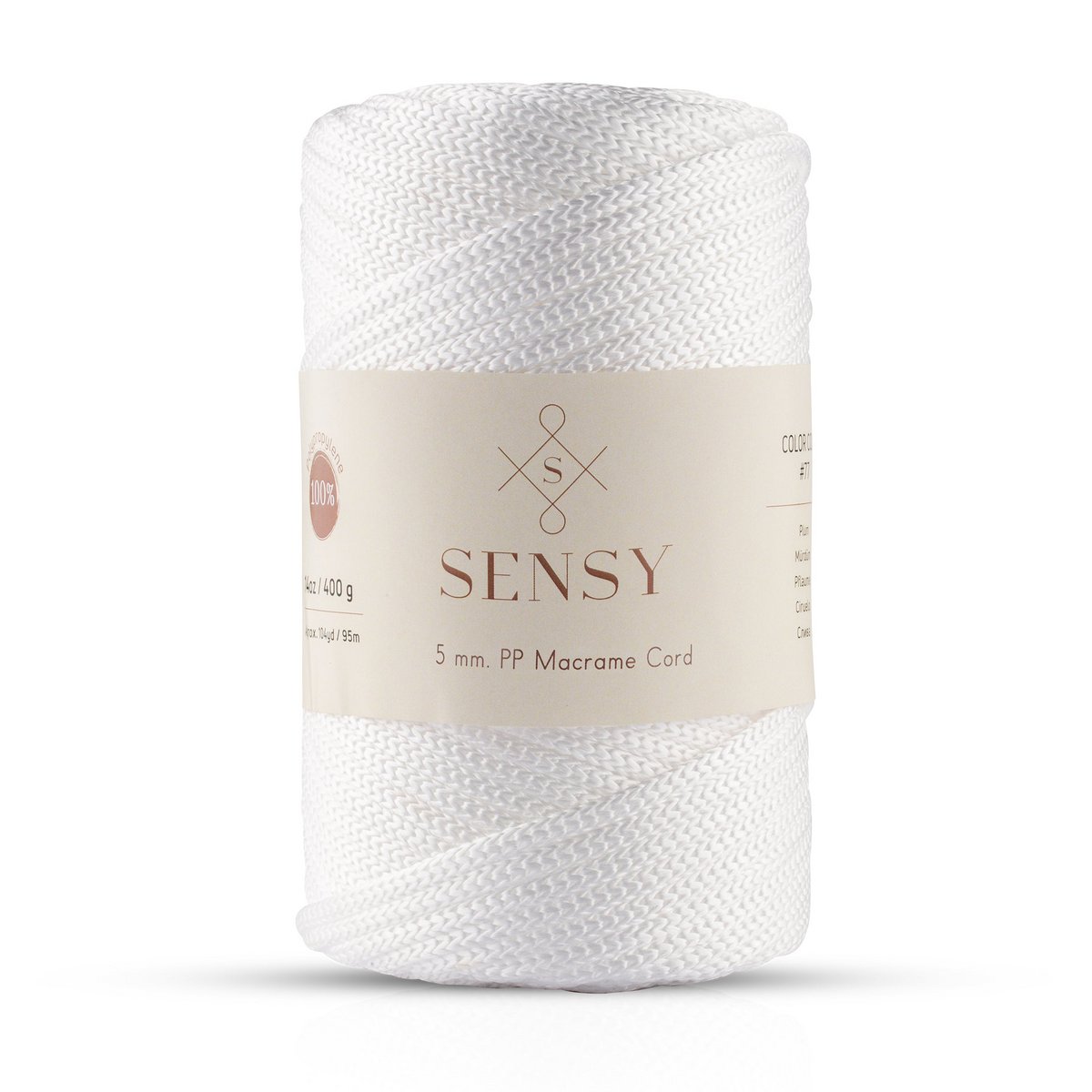 Cordoncino macramè Sensy Premium da 5 mm - 104 iarde, 100% poliestere