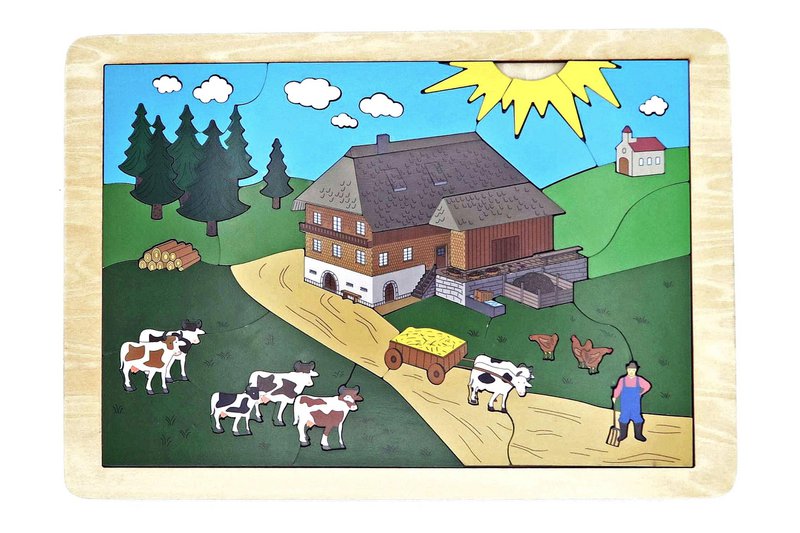 Puzzle da sfogliare: fattoria della Foresta Nera | Puzzle in legno multistrato per tutta la famiglia | Regalo per gli amanti della Foresta Nera