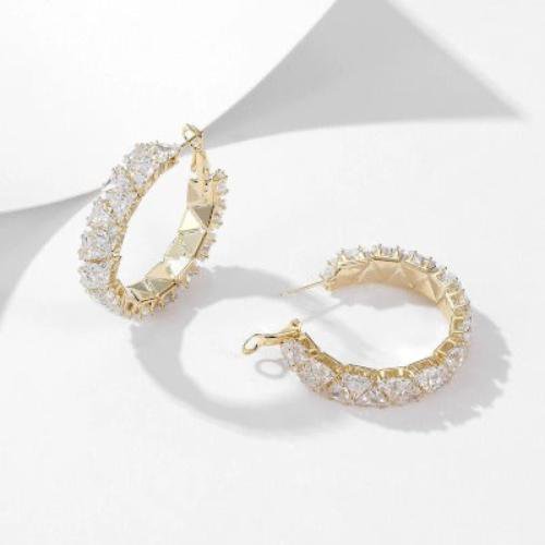Bold Luminous Pavé Hoop Earrings