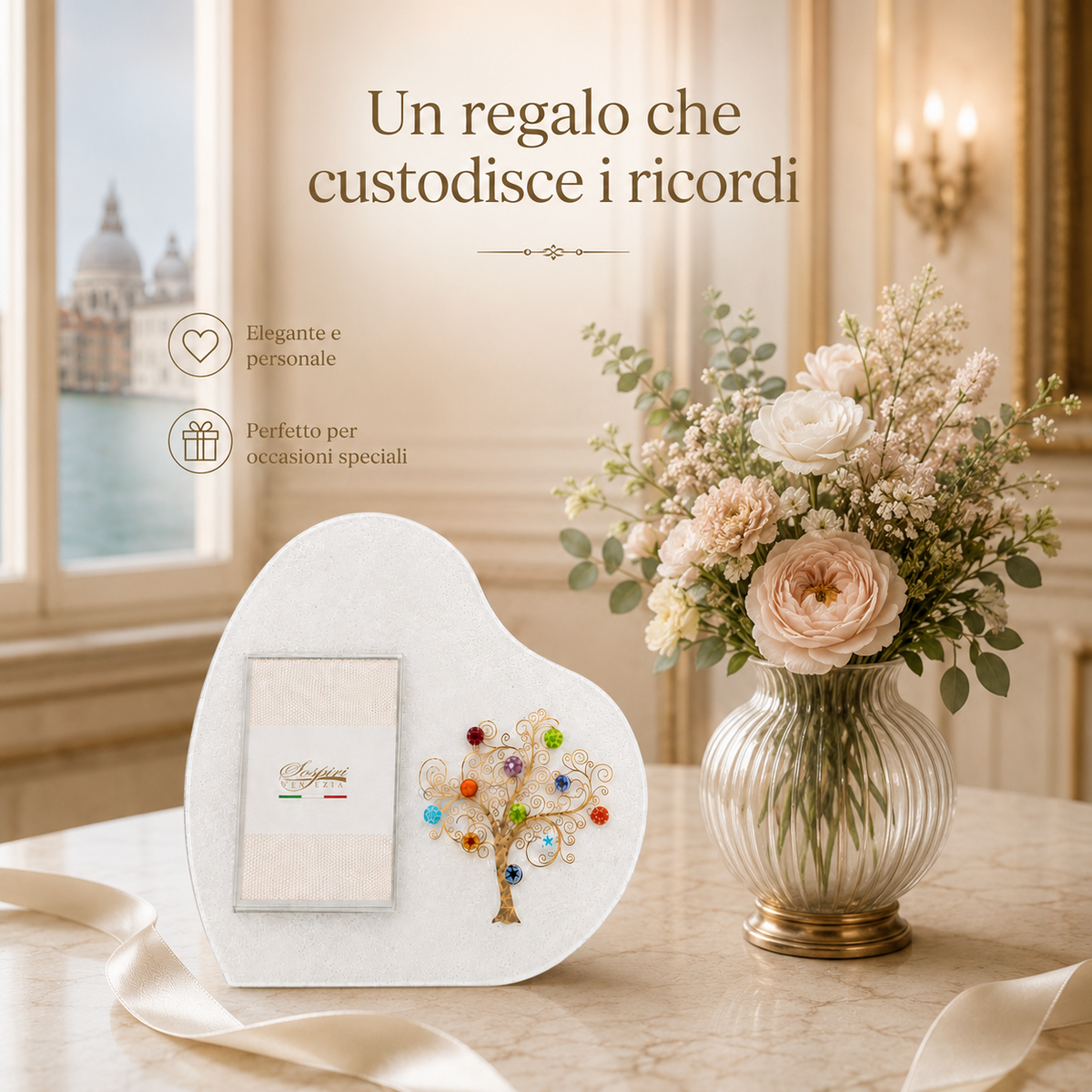 Murano Glass Table -portemonnee, cadeau -idee, voorkeursidee, Golden Tree Decorum
