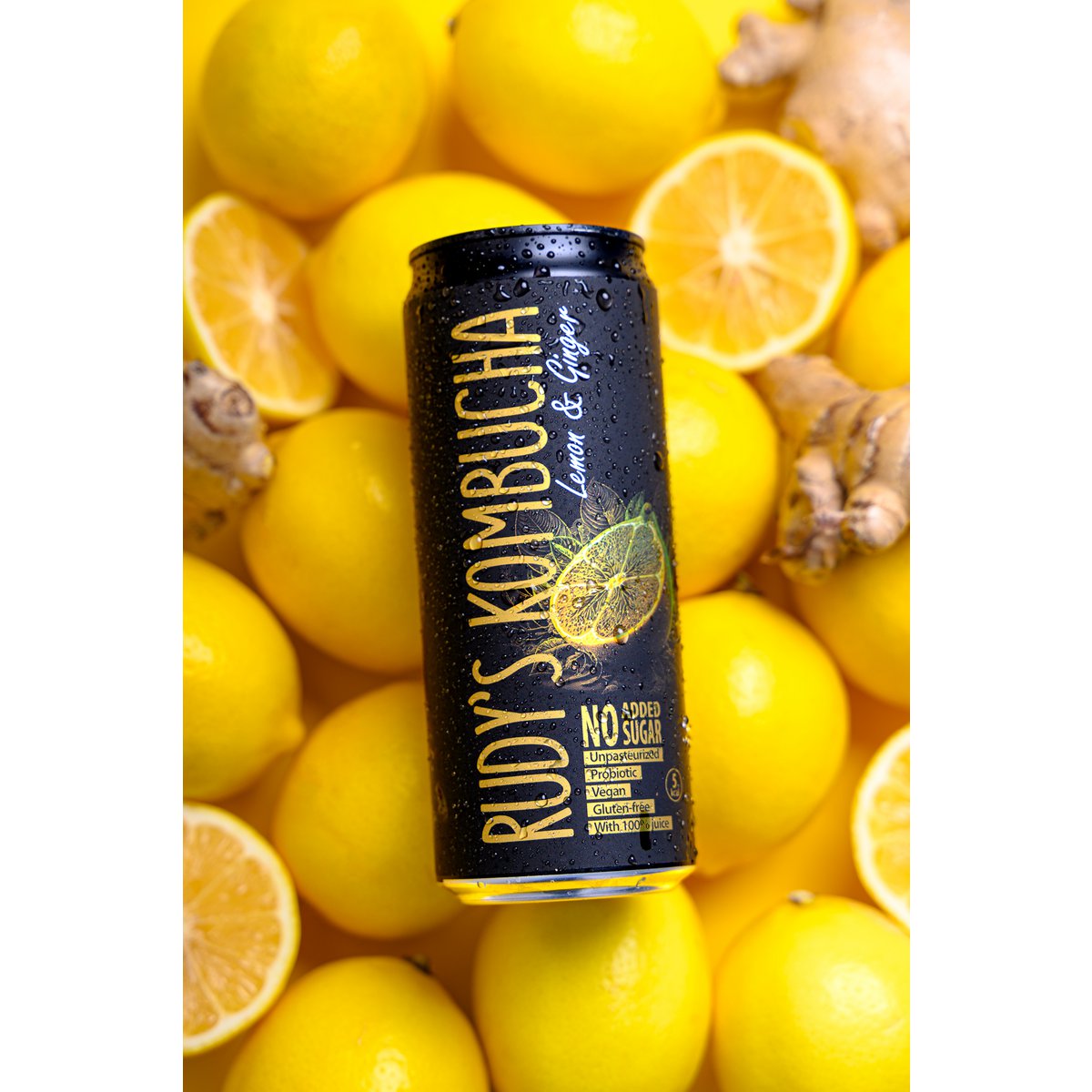 Rudys Alive Lemon & Ginger Kombucha (24x330 ml)