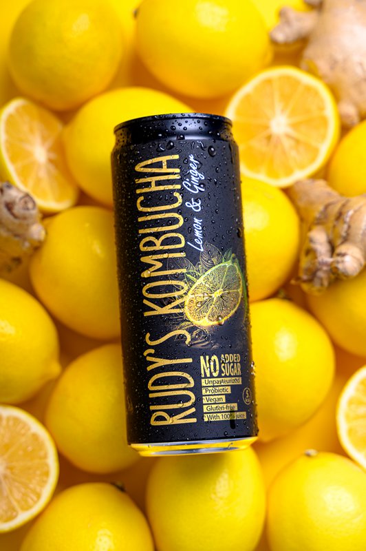 Rudys Alive Lemon & Ginger Kombucha (24x330ml)