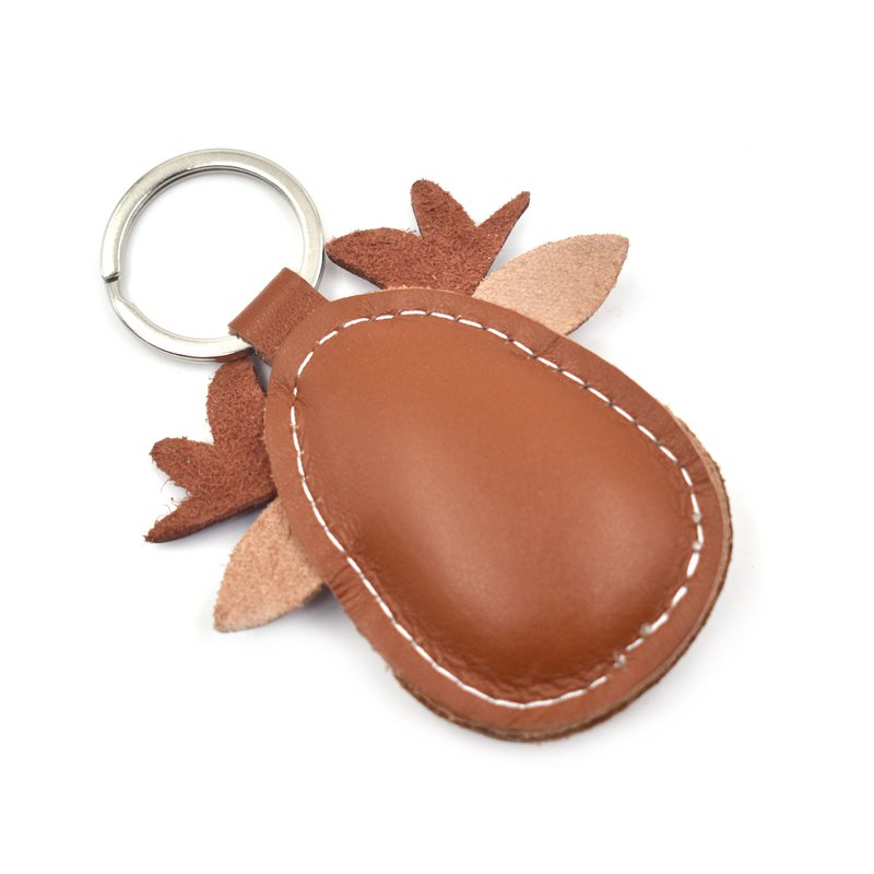 Reindeer handmade leather keychain