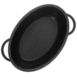 Roosterend tin graniet met deksel ovale grande 8 l, 45x27,5 cm
