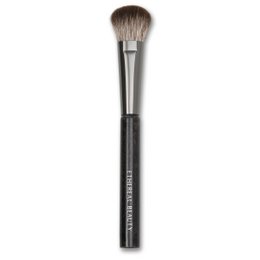 A contour makeup brush with a rounded, tapered bristle head for precise application of powders and creams. The brush has a sleek, silver-colored metal handle.