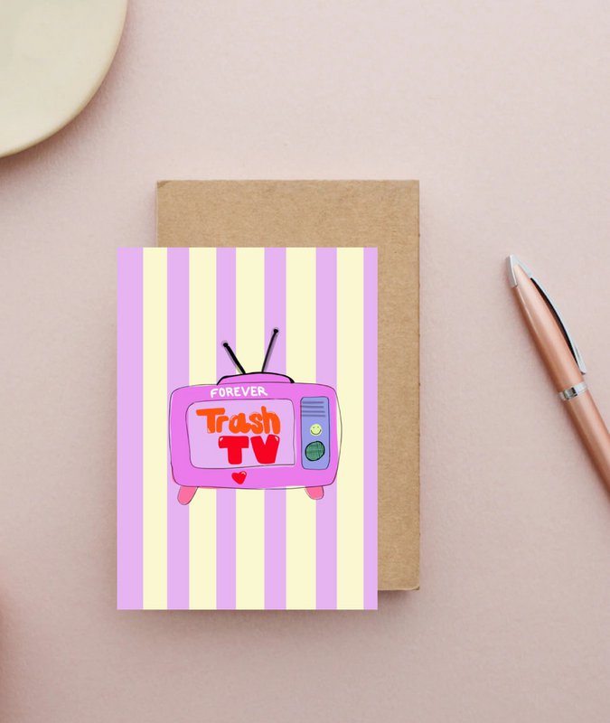 Postkarte „ Forever Trash TV“