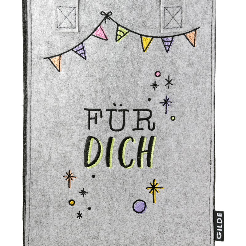 Geschenktasche Glückwunsch 2-sort. dunkelgrau; hellgrau, VE 8