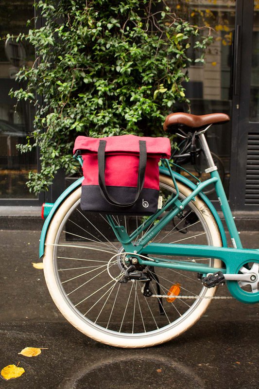 Borsa shopper per bicicletta Flo - Cherry