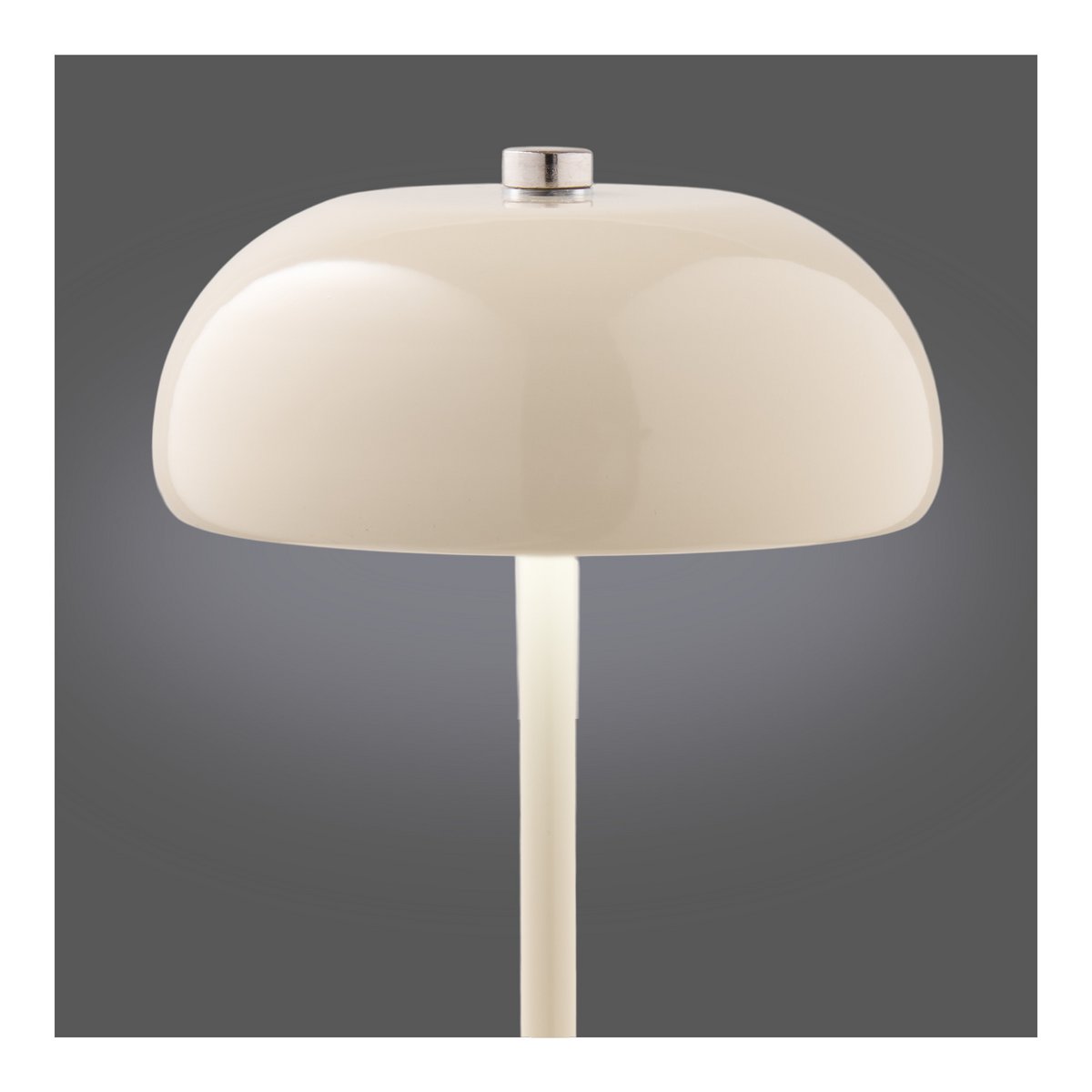 Margate Tafellamp, metaal, oplaadbaar, beige, ø13 cm