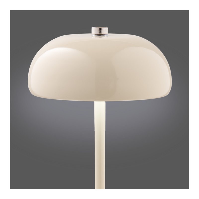 Margate Tafellamp, metaal, oplaadbaar, beige, ø13 cm