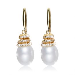 Pendientes oro perla