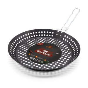Premium BBQ grill pan with holes and non-stick coating
