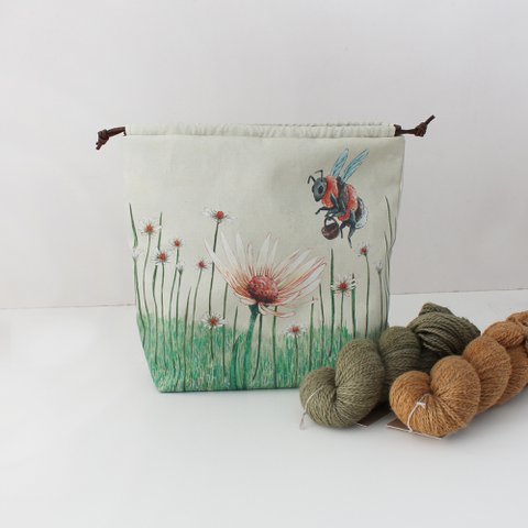 Bonnie die Hummel | Projekttasche | Tasche mit Kordelzug