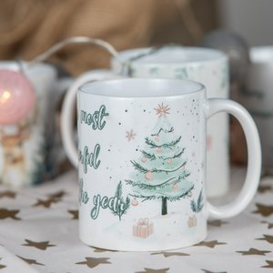 Kerstmok pastel kerstboom met tekst diverse soorten en maten