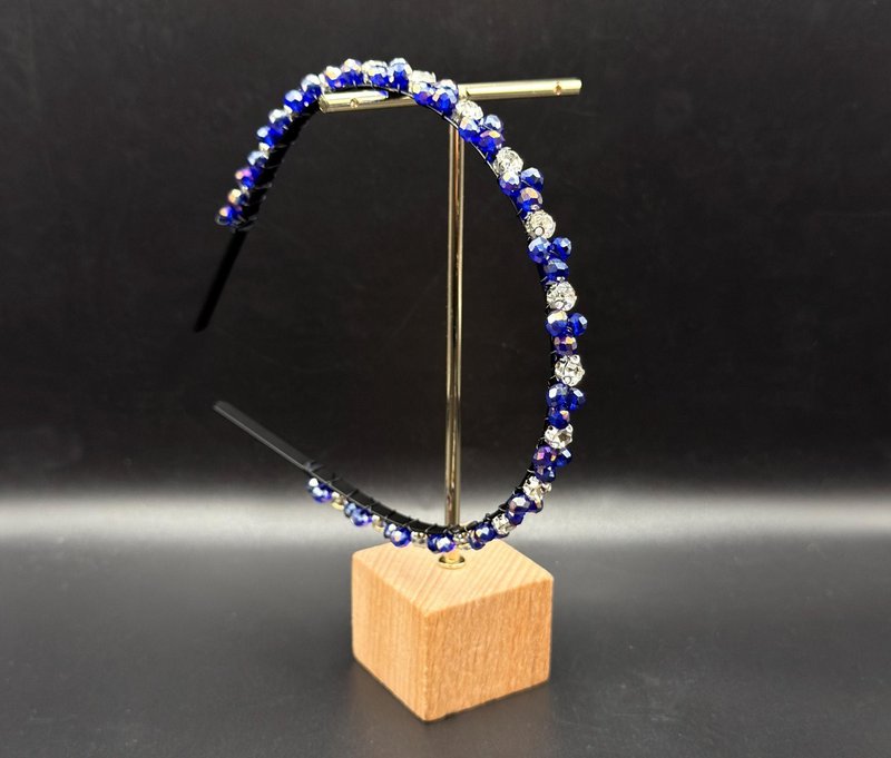 Elegant sapphire blue crystal headband for bridal looks