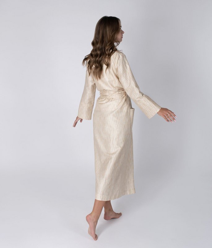 Klassischer Satin-Bademantel in Twist-Gold