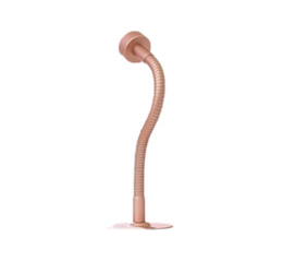 Wall bracket with SH, a decorative mirror accessory made of metal in a rose gold color.