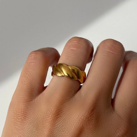 Intreccio d'Oro – Vergoldeter Stahlring