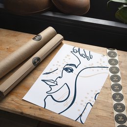 Abstract Scribbled Face Print