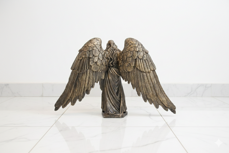 Handgeschilderd engelbeeldje – antieke bronzen afwerking
