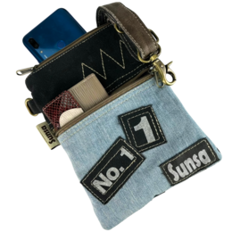 Sunsa dames schoudertas. Schoudertas in vintagestijl. Canvas handtas. kleine crossbodytas voor dames. Sterrenbadge