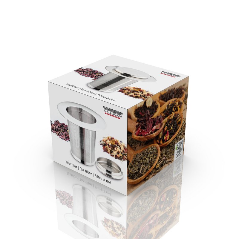 Theefilter met brede rand
