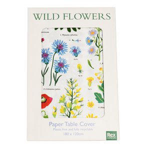 Paper tablecloth (180x120cm)- Wild Flowers