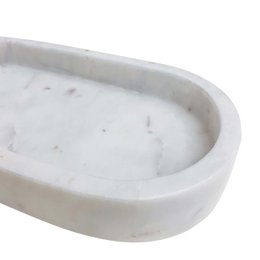 Vassoio in marmo, bianco ovale