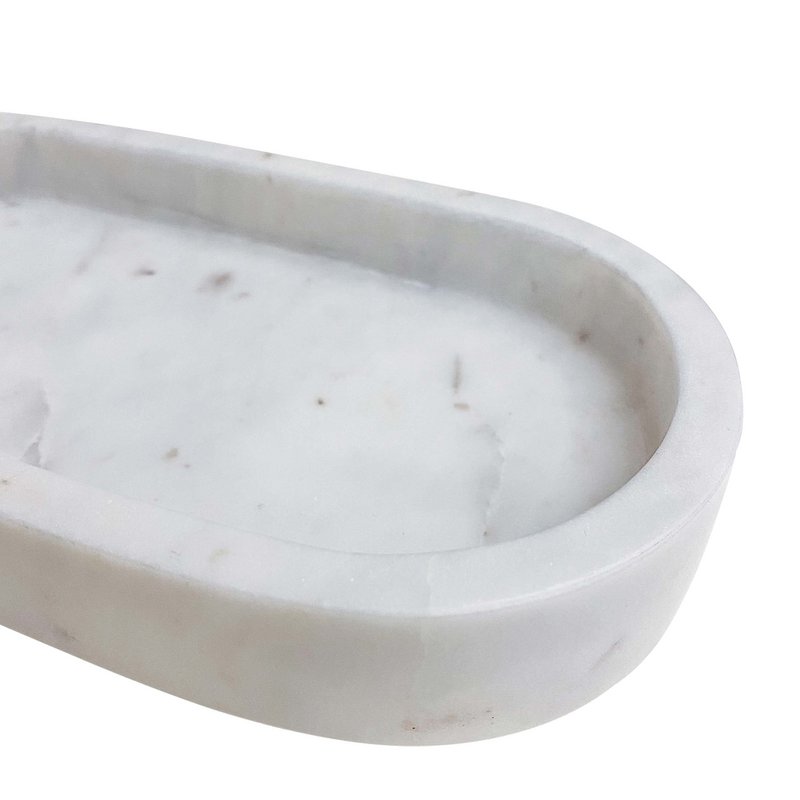 Vassoio in marmo, bianco ovale