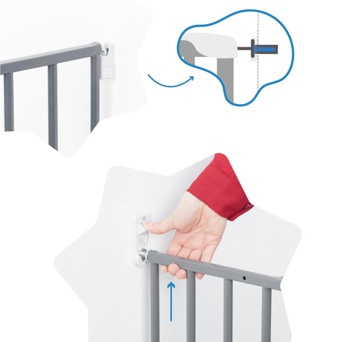 SICHERHEITSBARRIERE, SCHRAUBBEFESTIGUNG (60 - 107 CM) – SICHERES UND SCHÜTZENDES METALL XL
