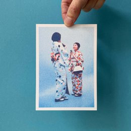 Riso Postkarte, Japan/Pool, Risographie, DIN A6