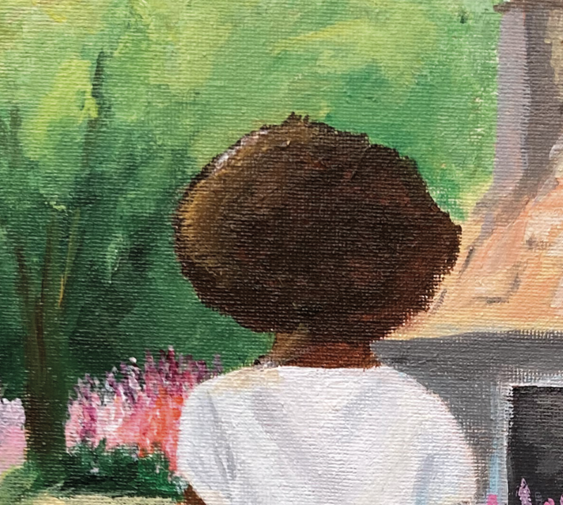 Póster Mujer en el jardín A4 | Impresión de arte botánico ? Elogio del estudio