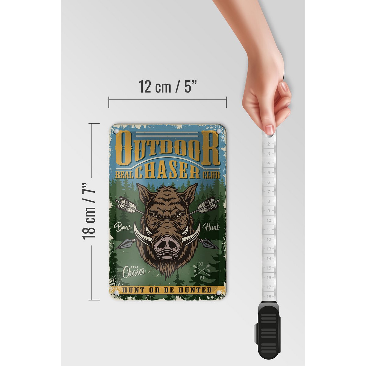 Tin sign outdoor 12x18cm hunting real chaser club decoration