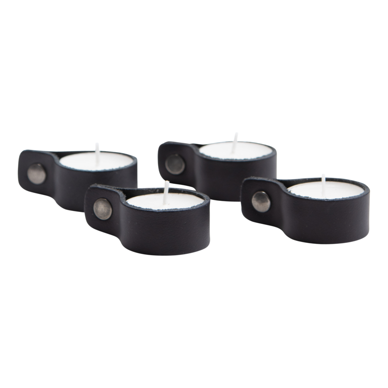 Skórzane paski tealight (zestaw 4)