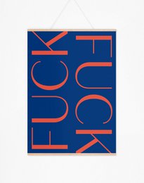 Poster with bold, stylized text in red and blue colors. The text reads "FUCK LUCK".