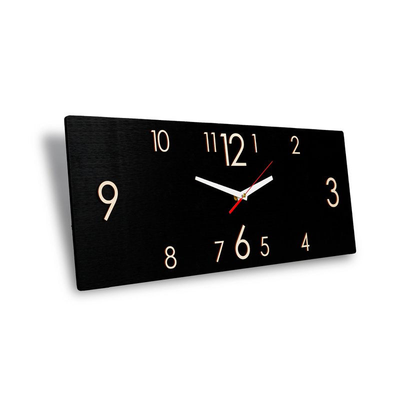Houten Wandklok Zwart (2 Maten)