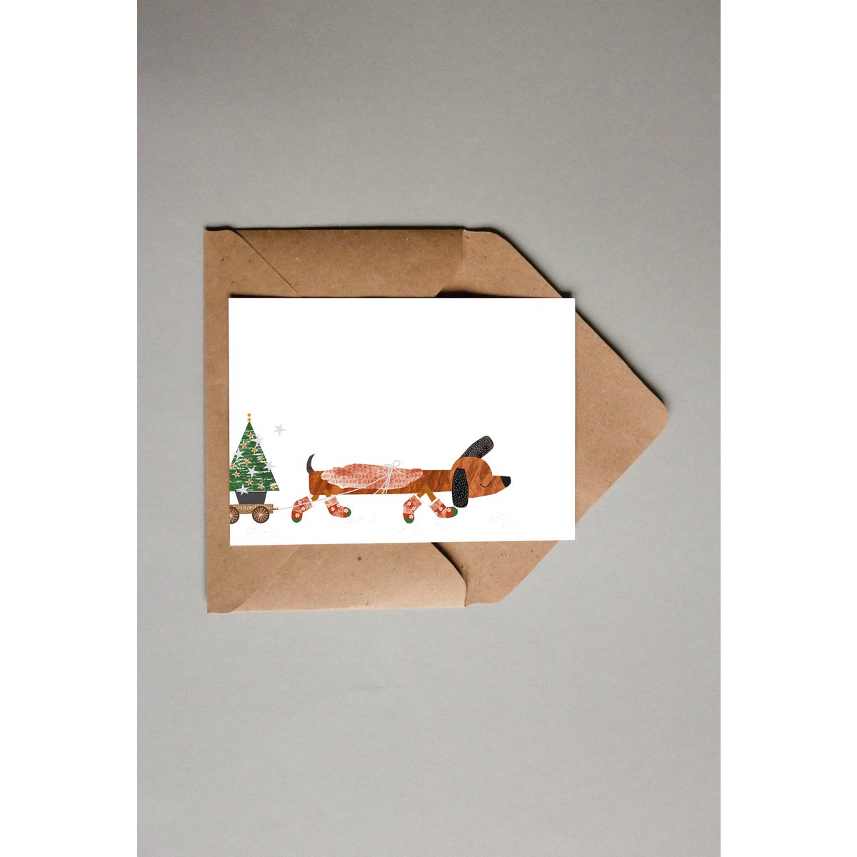 postcard - series 'Christmas' - 'Christmas Dachshund'