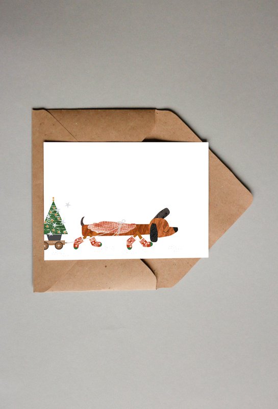 carte postale - série 'Noël' - 'Noël Teckel'